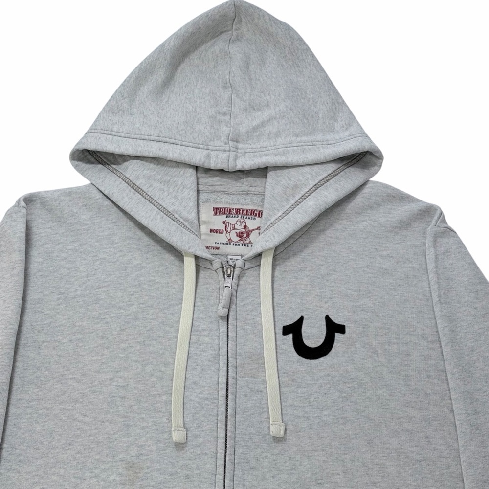 True Religion Classic Logo Front Zip Hoodie Size 2XL Men's - Picture 4 of 16
